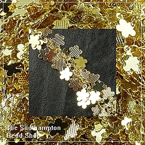 confetti chain-pale gold plated-flowers (50 cm)